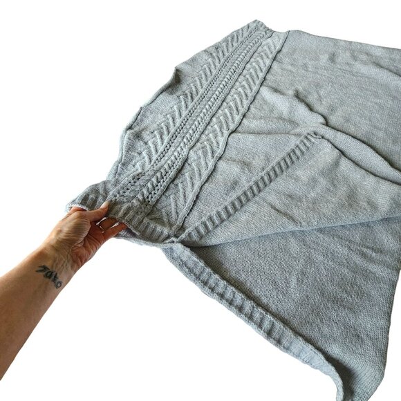 NWT Lauren Conrad Pale Blue Women's Poncho Sweater One Size - Picture 6 of 13